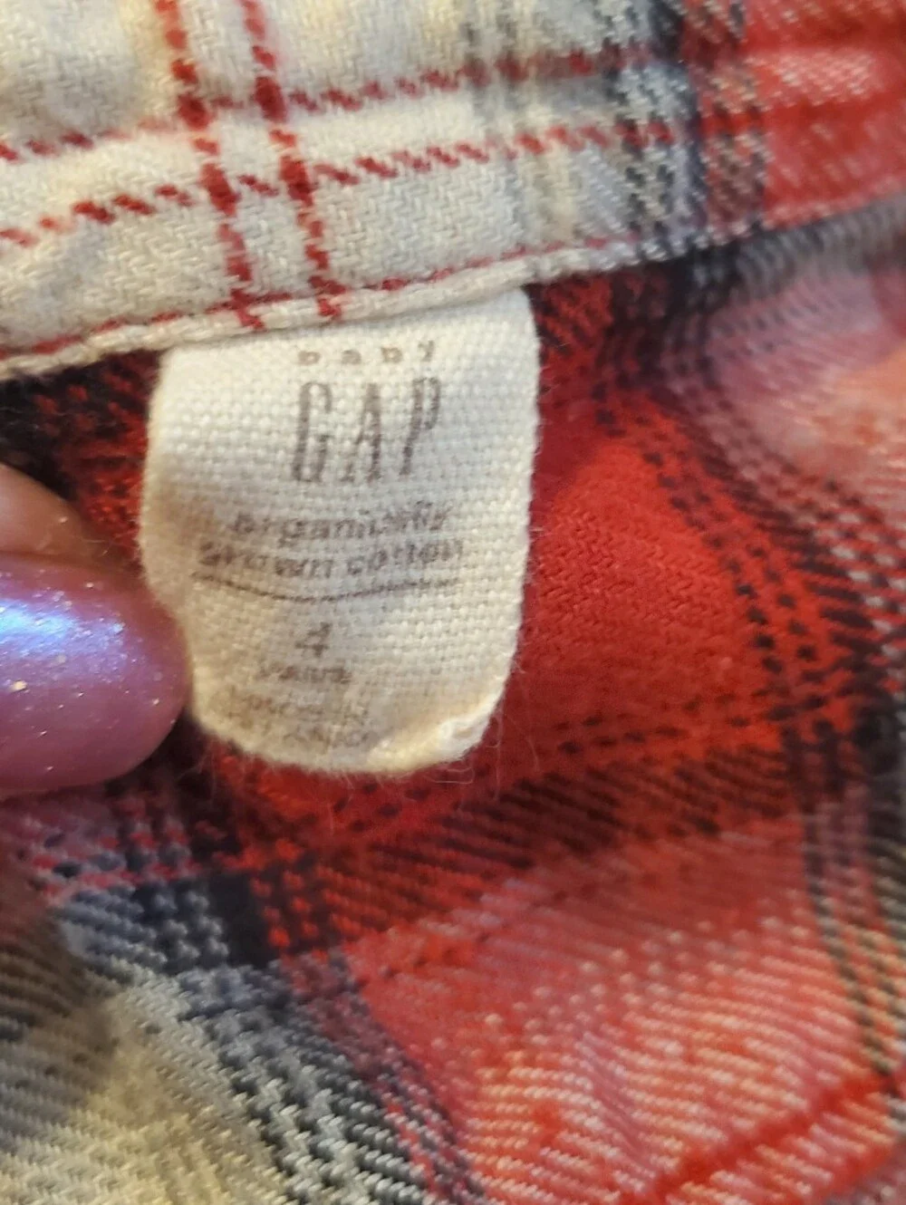 Baby GAP Red Plaid Button-Down Flannel Shirt for Kids 4